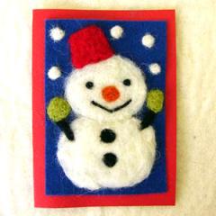 クリスマス,クリスマスカード,手作りキット,フェルト,ゆきだるま