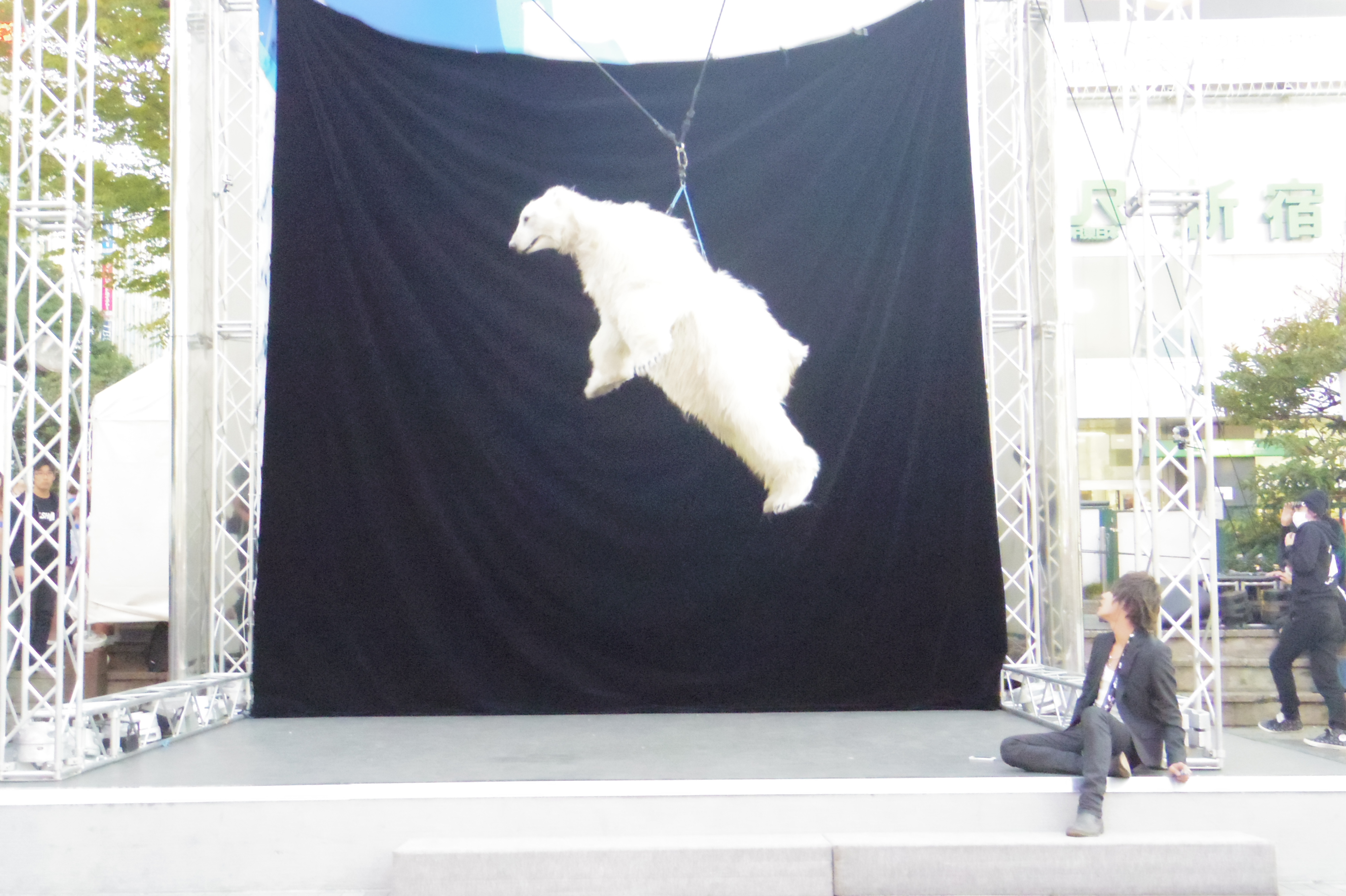 宙に浮く白クマ（1）