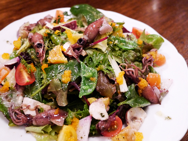 ホタルイカと農園やさいのサラダ仕立て