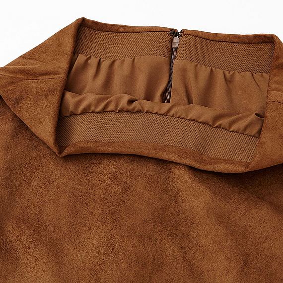 ハイウエストスエードタッチフレアスカート2