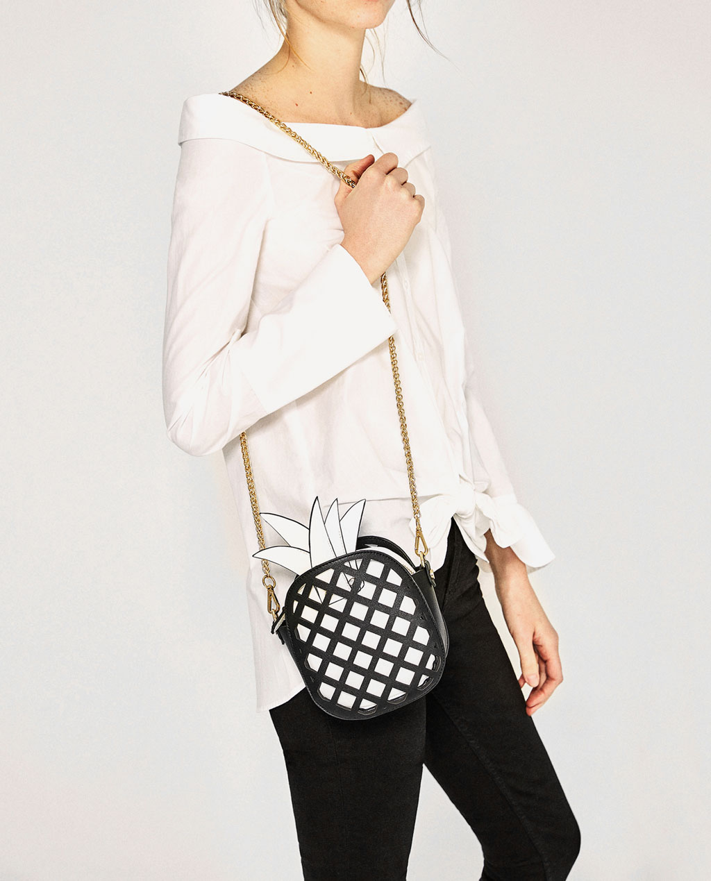 コントラストパイナップルショルダーバッグ