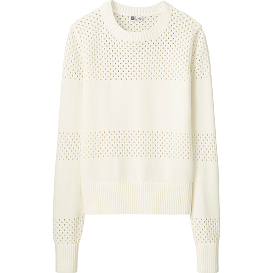 コットンメッシュクルーセーター