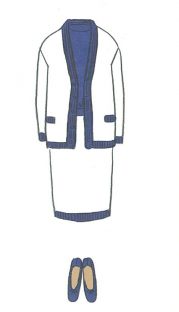 白多めの2色コーディネート／白、ネイビー