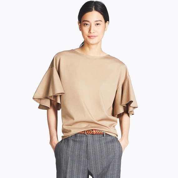 マーセライズコットンフレアスリーブT_1