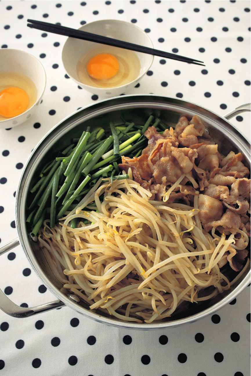 もやしと豚肉のすき煮