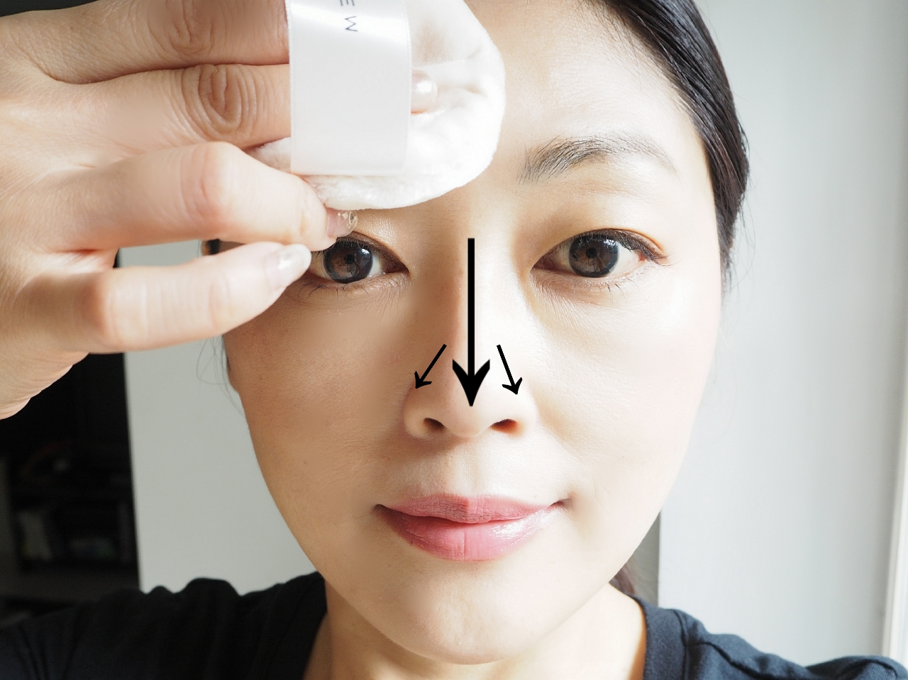 Ｔゾーンに滑らすように塗り直す