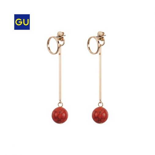 メタルバー＆カラーボールピアス