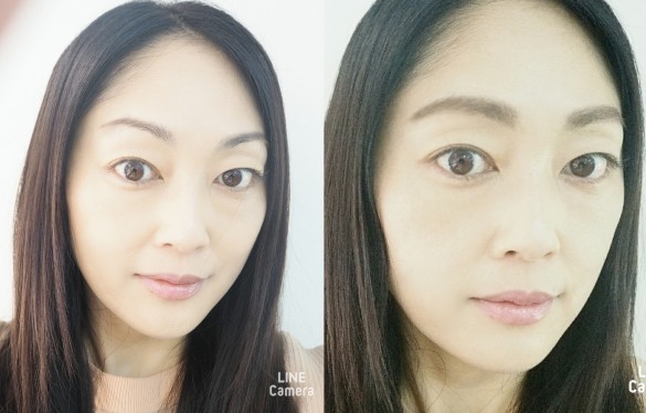 左が「アムラー眉」、右が仕上がり後。 左が「アムラー眉」、右が仕上がり後。