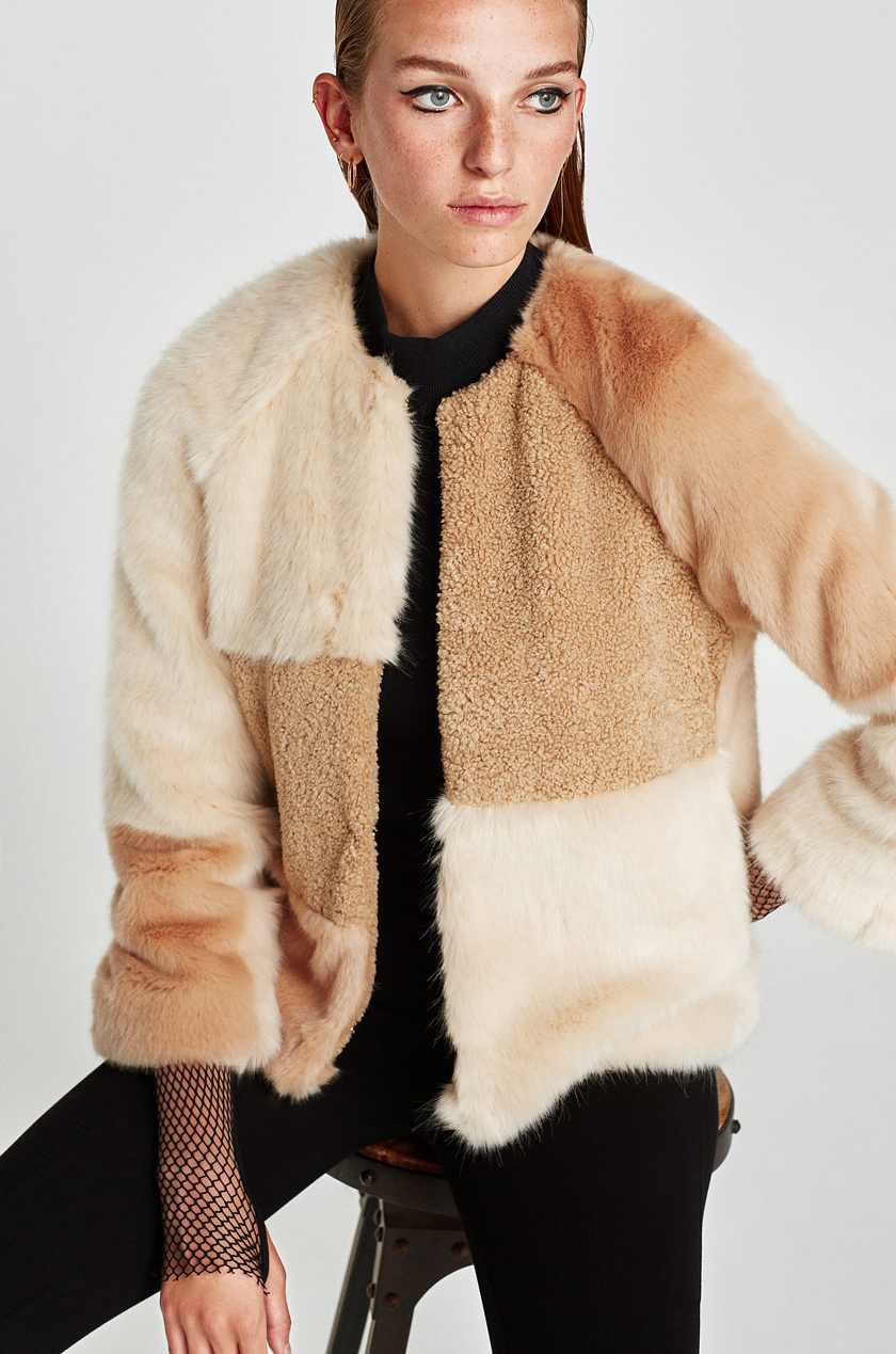 パッチワーク風ファブリックジャケット