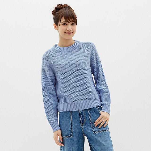 フェザーヤーンコンビネーションセーター