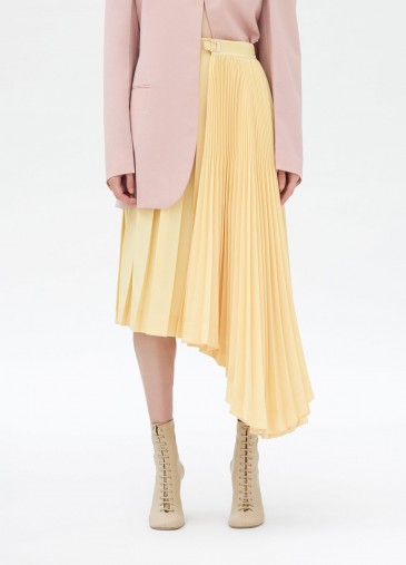 セリーヌ「アシンメトリカル プリーツスカート / ポリエステルファブリック」