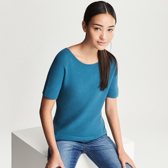 3Dコットンクルーネックセーター