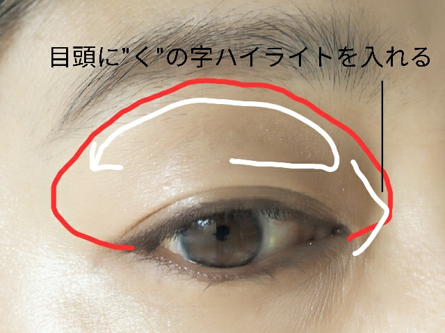 目頭に“く”の字を入れて