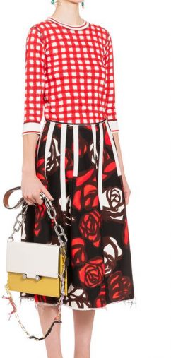 マルニのスカートとTシャツのコーデ