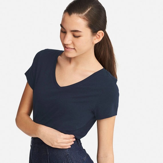 カラーVネックT