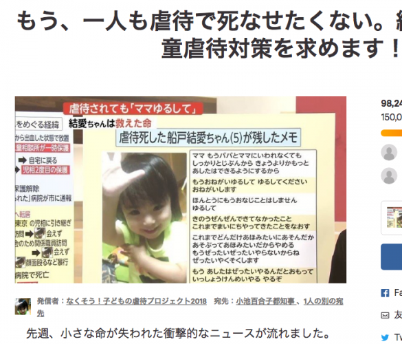 ネット署名キャンペーンのページ