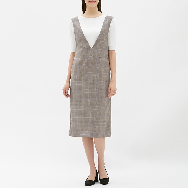 グレンチェックジャンパードレス