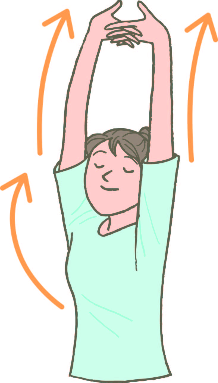 睡眠ストレッチ腕あげ