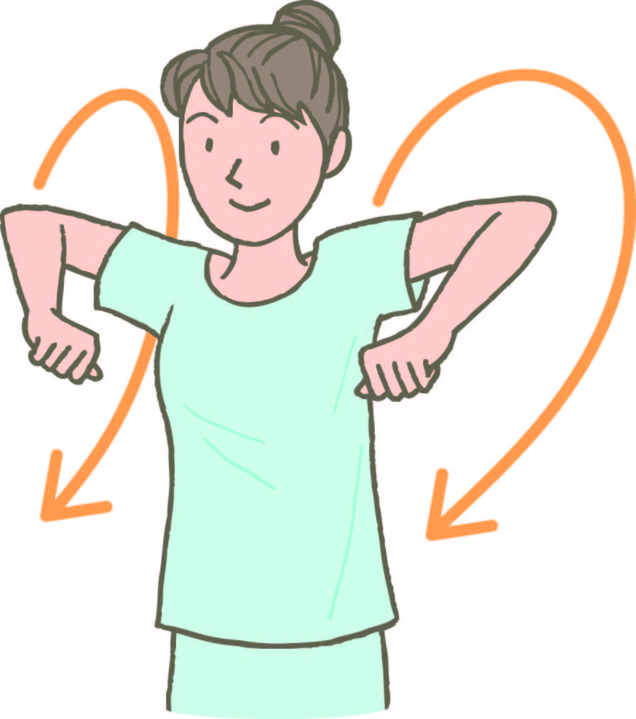 睡眠ストレッチ再度腕まわし