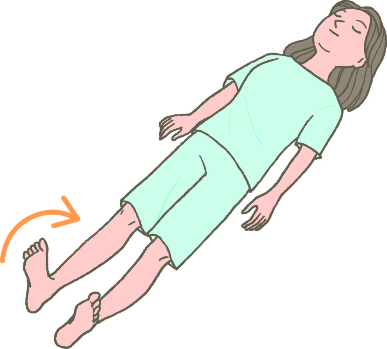 睡眠ストレッチ足あげ