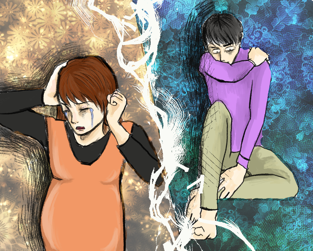 妊娠中の妻、うつ病の夫