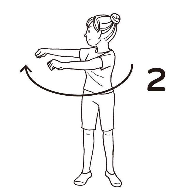 ほかほかストレッチ「ヘリコプターストレッチ」2