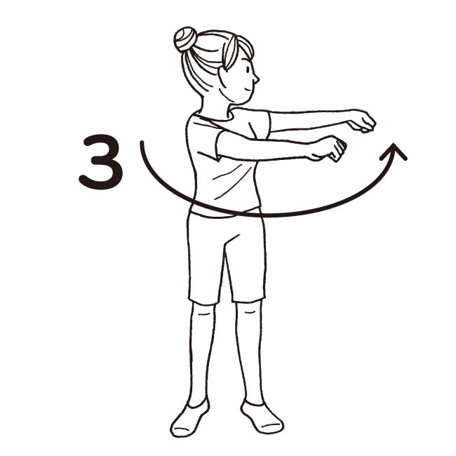 ほかほかストレッチ「ヘリコプターストレッチ」3