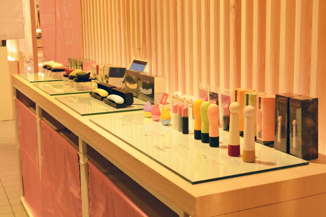 女性専用スペースに並ぶ、irohaのセルフプレジャーアイテム