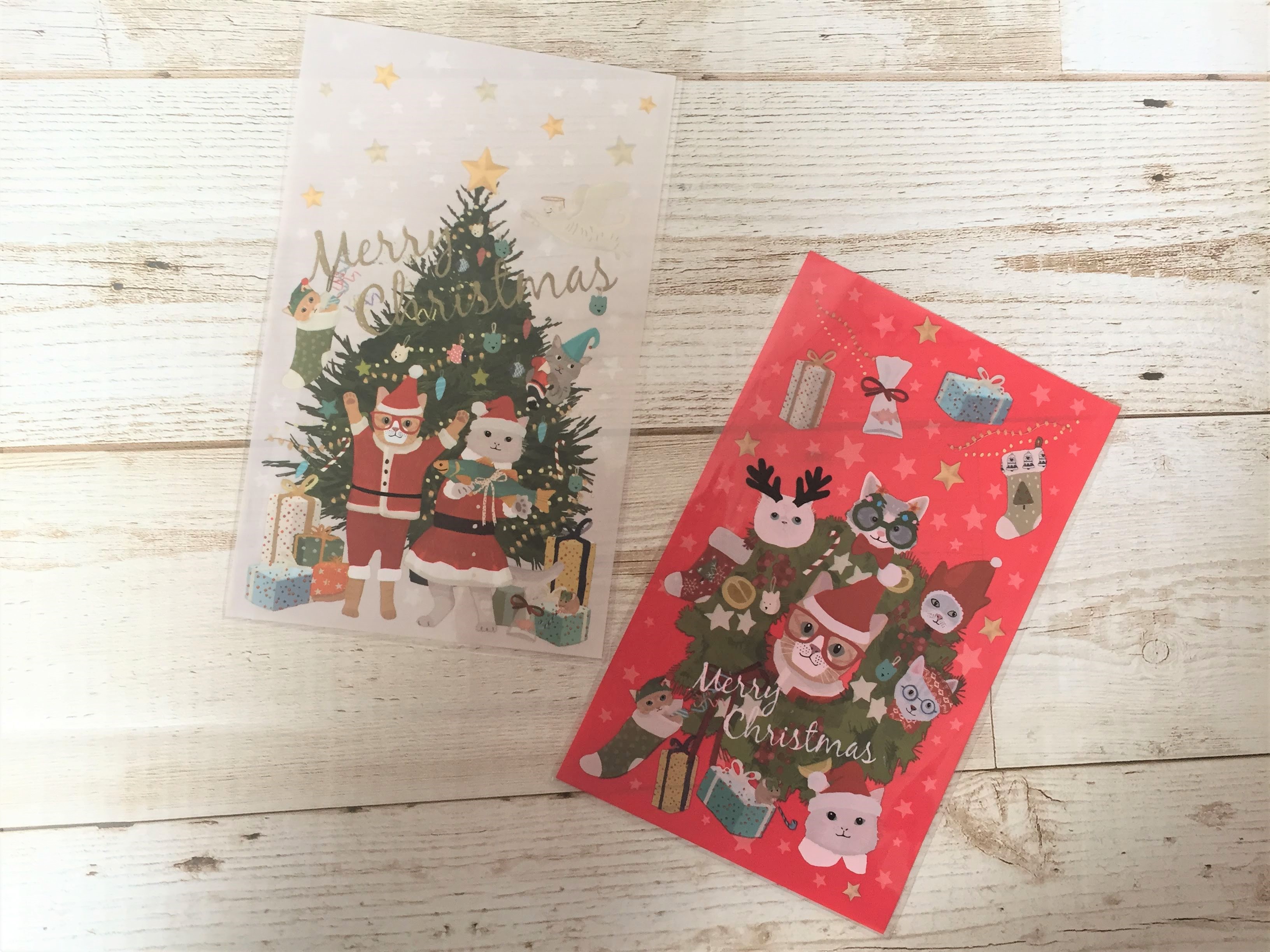 クリアバッグM ニャンタクロース　各100円