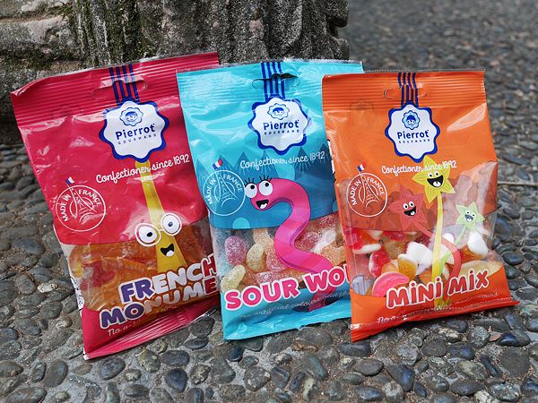 ピエログルマン　フレンチモニュメントグミ／サワーワームグミ／ミニミックスグミ（輸入者：オーバーシーズ）