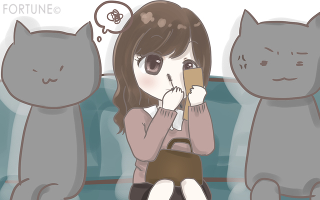 ふぉーちゅん・電車内でのメイク