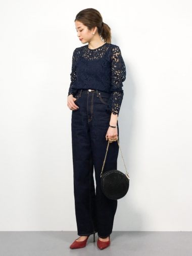 ハイライズワイドレッグジーンズ