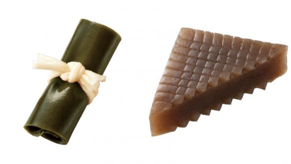 左「昆布巻」／右「こんにゃく」