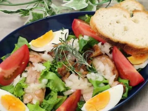 照り焼きチキンのサラダ