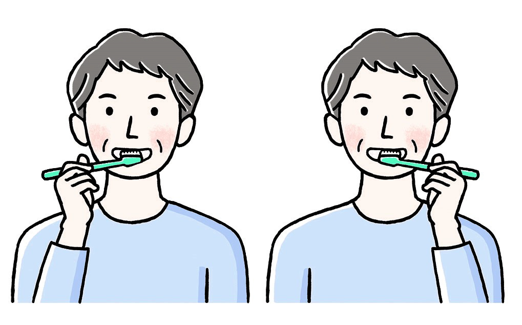 両手歯磨き