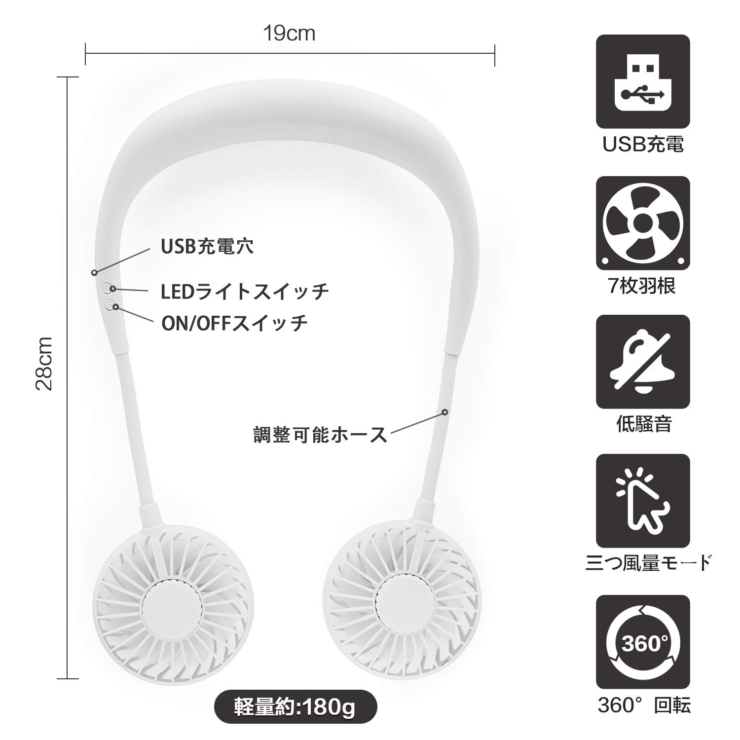 VLANCH「首掛け扇風機」￥2,150 （編集部調べ）