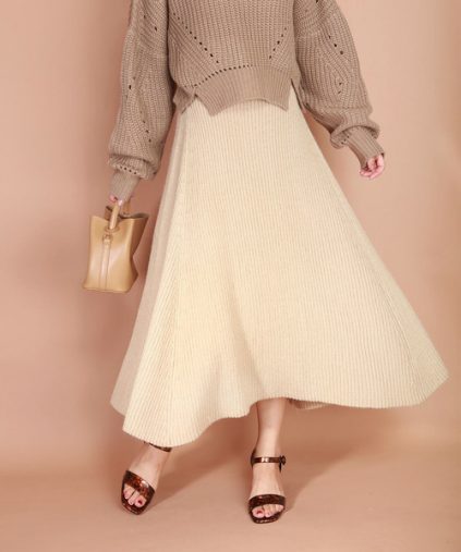 MESSAGE D'AMOUR「Aラインフレアニットスカート」