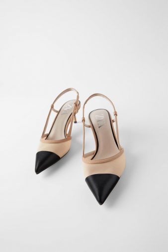 「スリングバック仕様ミッドヒールメッシュシューズ」（￥5,990）