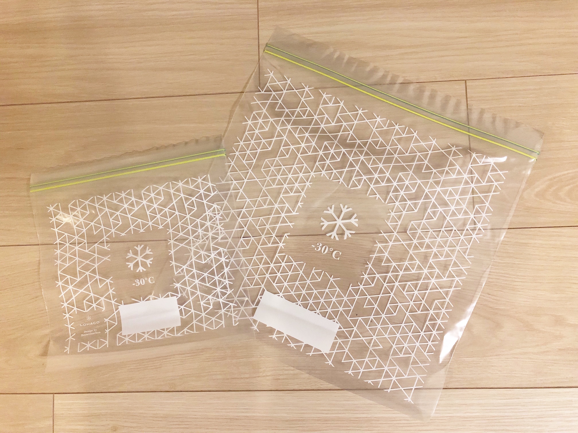 ロハコオリジナル「フリーザーバッグ M/Lアソート」L25枚、M25枚入り 628円