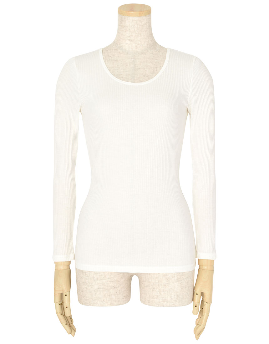 ワコール・ウンナナクール「綿１００％　コットンリブ　長袖シャツ」¥1800