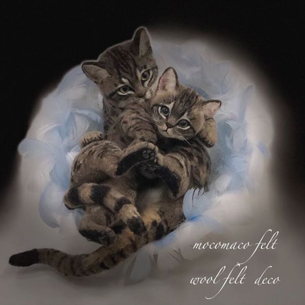 @MocomacoFさんの羊毛フェルト作品　猫