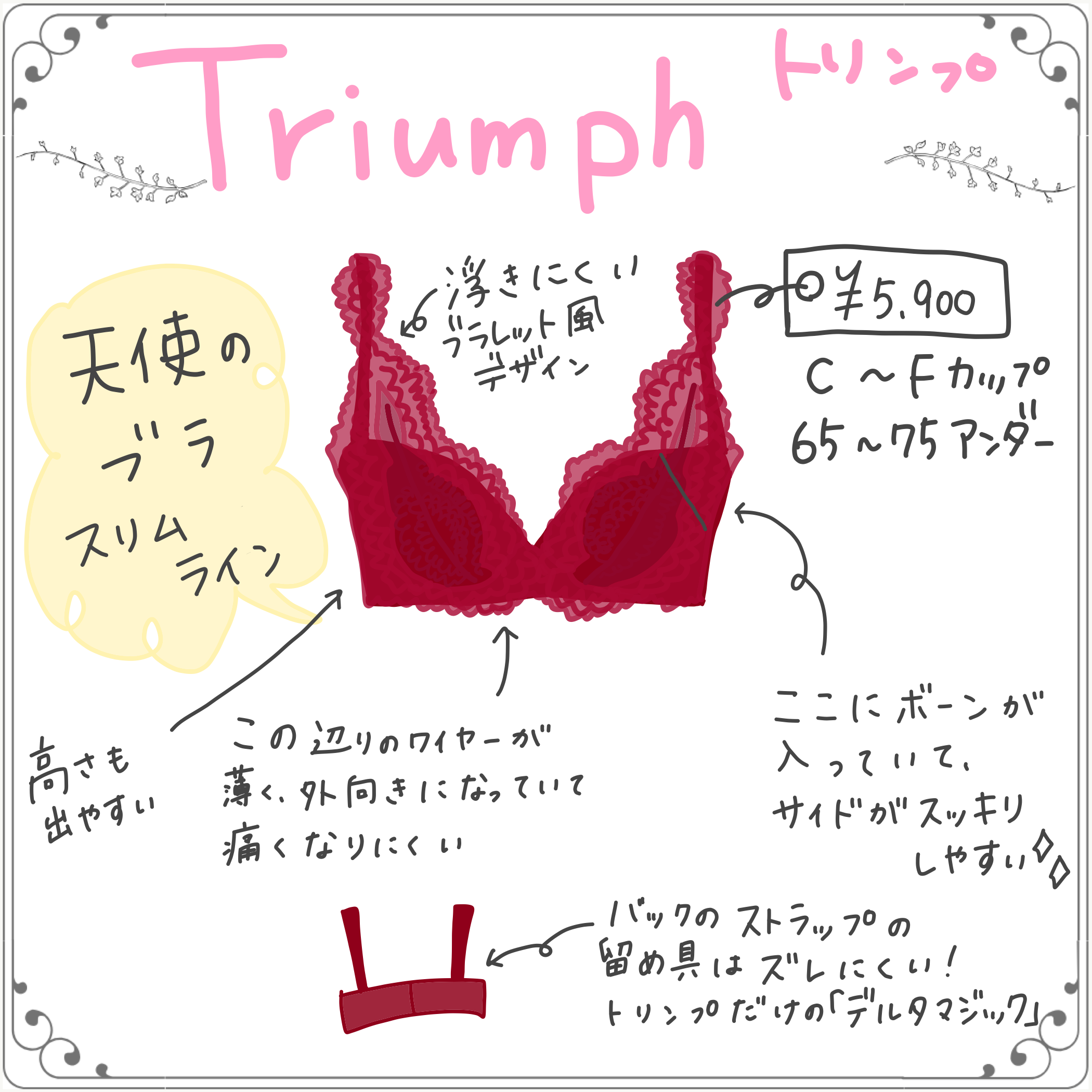 Triumph（トリンプ） 「天使のブラ スリムライン472 ブラジャー」¥5900