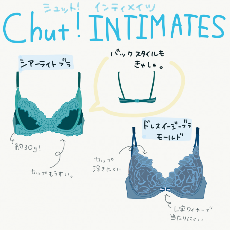 Chut！INTIMATES（シュット！インティメイツ）「シアーライトブラ」「 ドレスイージーブラ［MOLD］」どちらも￥4,800
