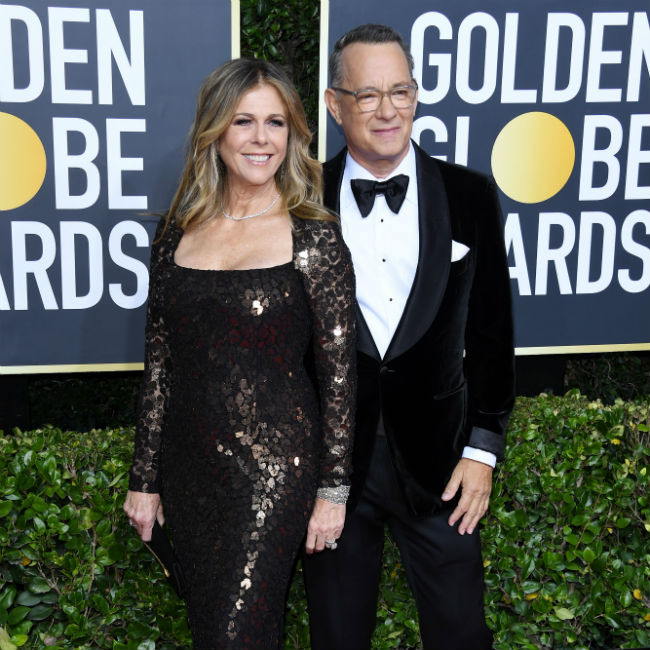 トム・ハンクス（右）と妻のリタ・ウィルソン（左）