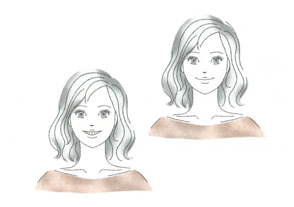 （左）60％笑顔、（右）20％笑顔