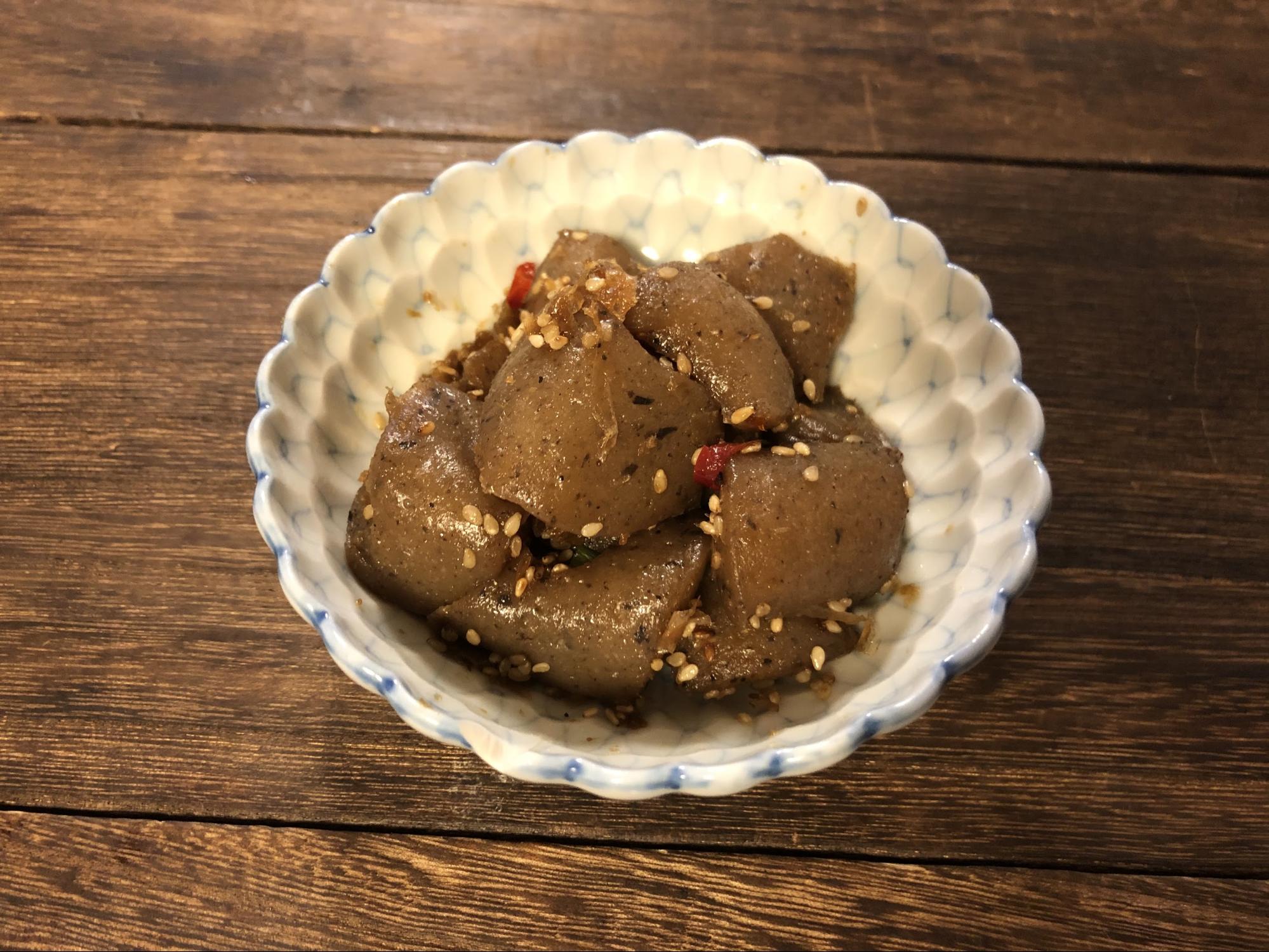 すき焼きのタレでできる「ピリ辛こんにゃく」