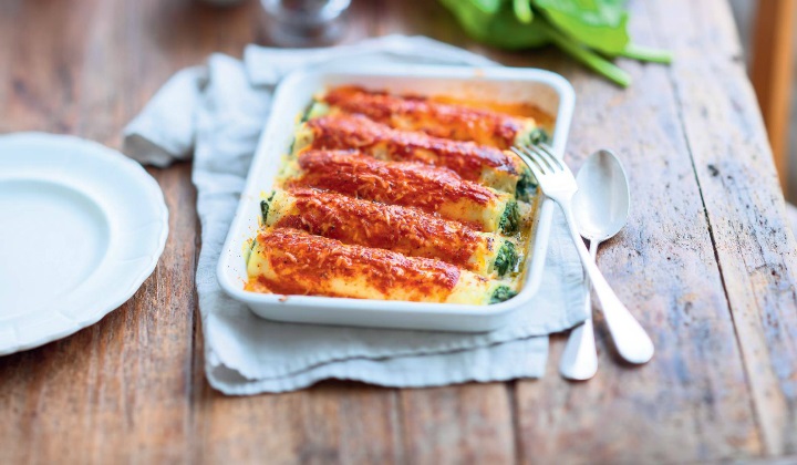 Picard「リコッタチーズとほうれん草のカネロニ トマトソース」