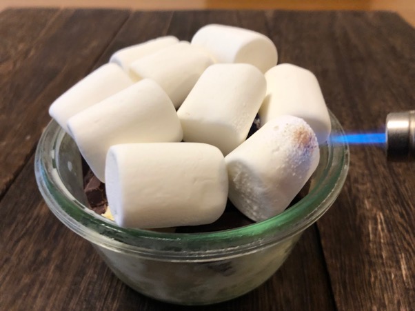 マシュマロを炙ってフローズンスモアづくり