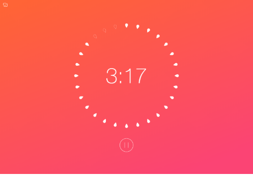 残り時間が表示されている画面。「Focus To-Do: ポモドーロ技術 & タスク管理」より