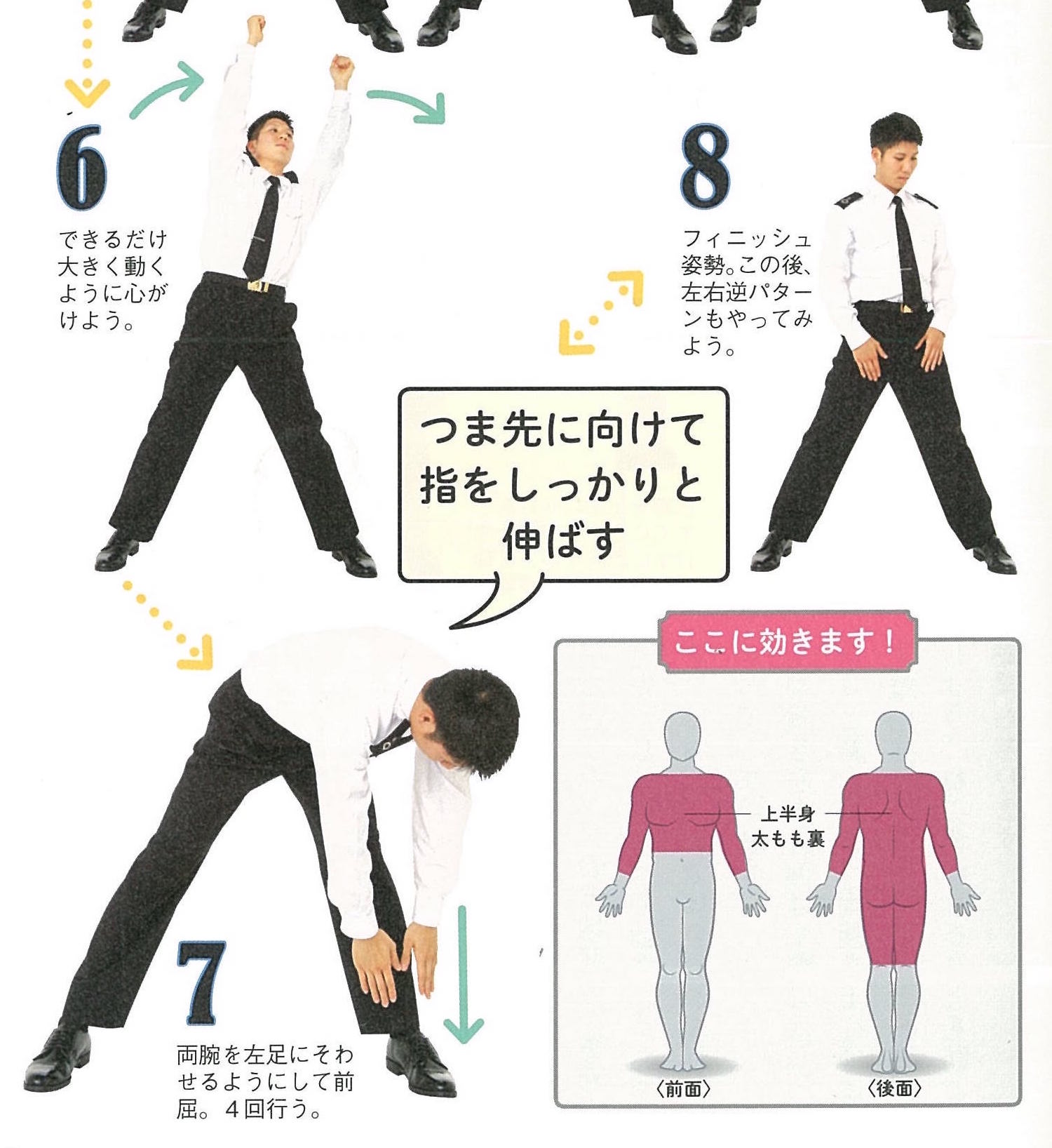 体ねん転斜前屈678